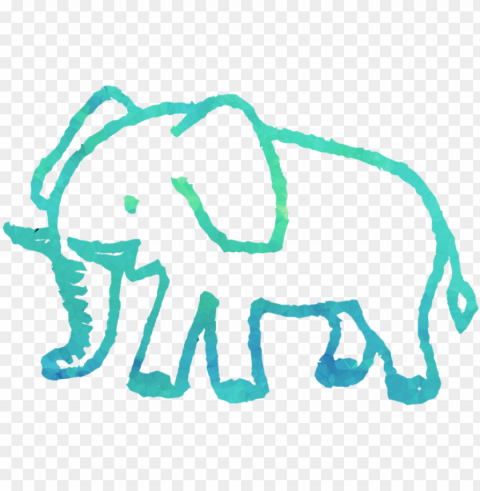 tracing picture in animalsindian elephant Isolated Item on HighQuality PNG