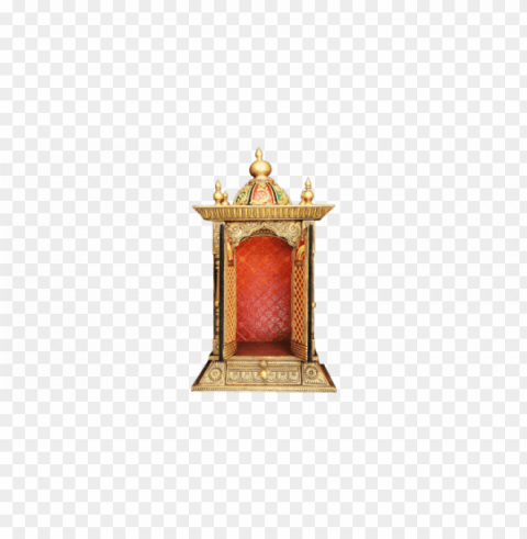 traditional pooja mandir with closed door and decorated - hindu temple PNG Graphic Isolated on Clear Background