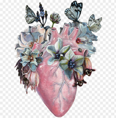 transparency metamorphosis art realistic heart tattoo - heart metamorphosis PNG with clear overlay