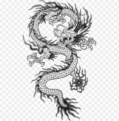  chinese dragon tumblr black and white - chinese drago HighQuality Transparent PNG Isolated Graphic Element