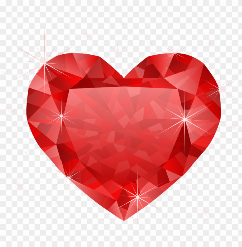  Diamond Heart Transparent Background PNG Isolation