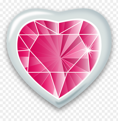  Diamond Heart Transparent PNG Graphics Assortment