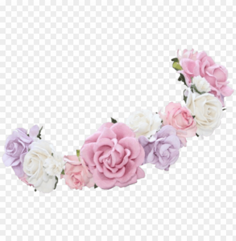 transparent flower crown - flower wreath headband Isolated Element with Clear PNG Background