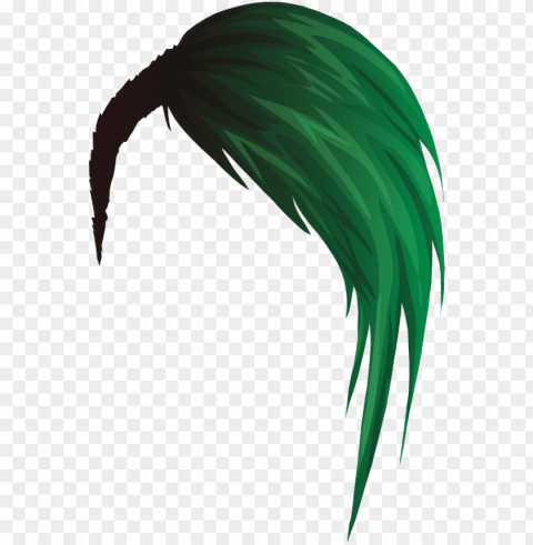  hair green - green hair Transparent Background Isolation in HighQuality PNG