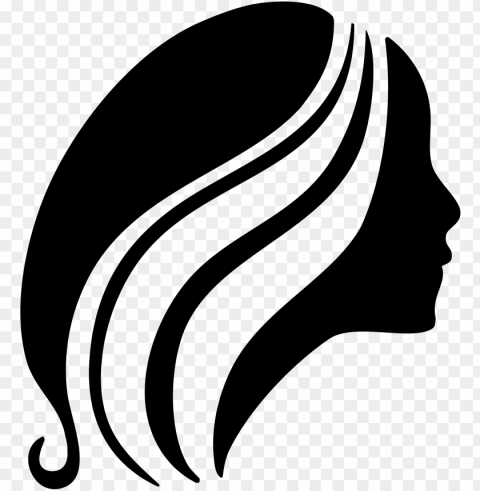  hair vector - girl with flowing hair silhouette Free transparent background PNG