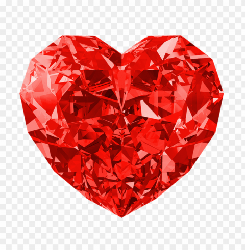 transparent heart shaped diamond Clean Background Isolated PNG Graphic