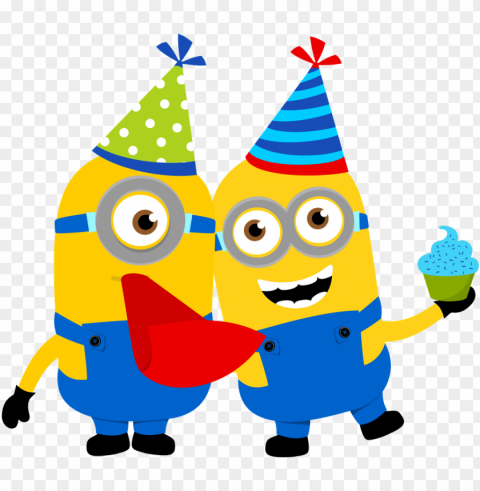  minion image - minion with birthday hat Transparent PNG images pack