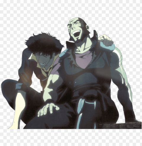  transparent of spike and jet from cowboy bebop - cowboy bebop spike spiegel jet black anime art 40x30 ClearCut PNG Isolated Graphic