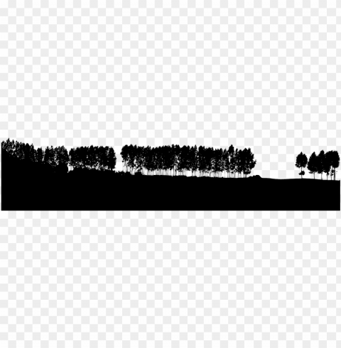 transparent tree line silhouette PNG Graphic Isolated on Clear Backdrop