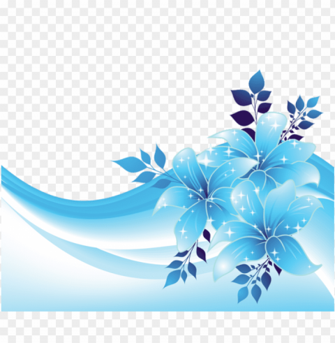  turquoise flowers Alpha channel transparent PNG