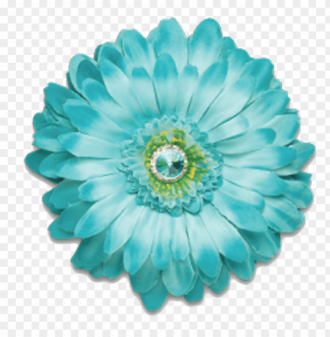 transparent turquoise flowers CleanCut Background Isolated PNG Graphic