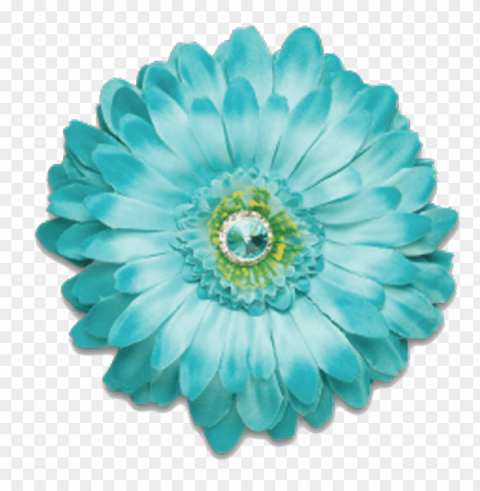 Transparent Turquoise Flowers CleanCut Background Isolated PNG Graphic