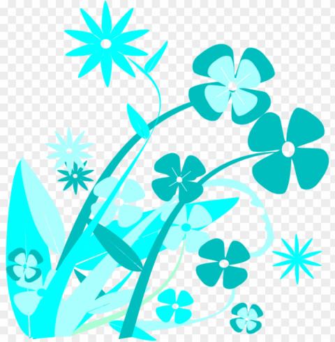 transparent turquoise flowers Clear Background PNG Isolated Graphic Design