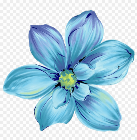 transparent turquoise flowers Clear Background PNG Isolated Item