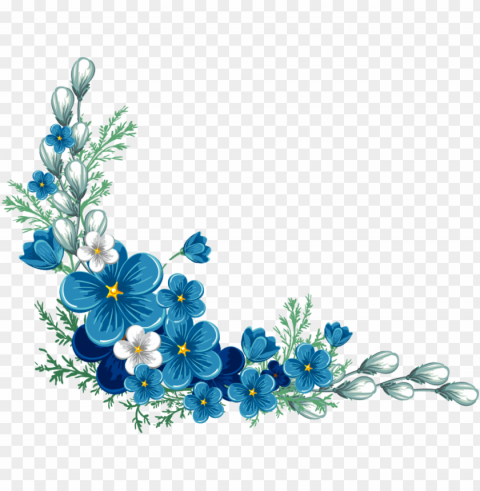  turquoise flowers PNG transparent images for websites
