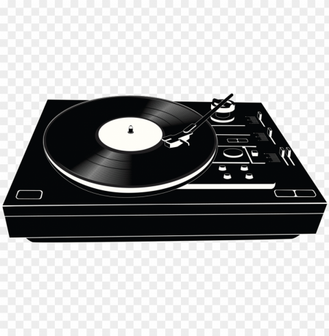transparent vinyl record player - turntable Clean Background Isolated PNG Image