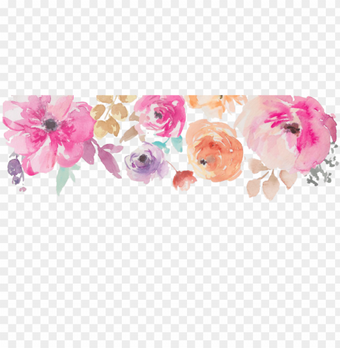 Transparent Watercolor Flowers High Resolution PNG Isolated Illustration