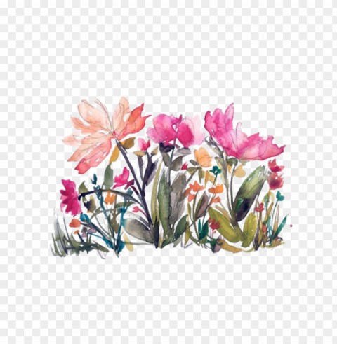  Watercolor Flowers Isolated Character In Transparent PNG Format