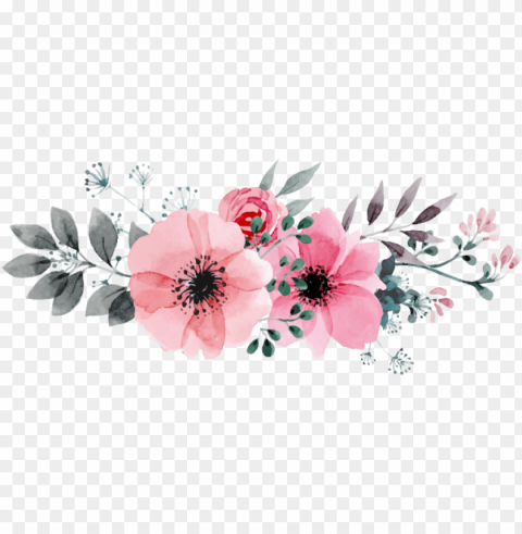  Watercolor Flowers Transparent Background Isolated PNG Character
