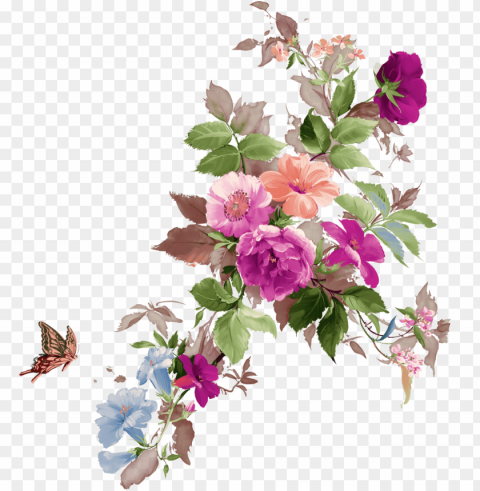  Watercolor Flowers Transparent Background Isolated PNG Icon