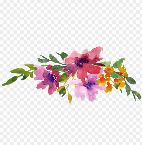  Watercolor Flowers Transparent Background PNG Images Selection