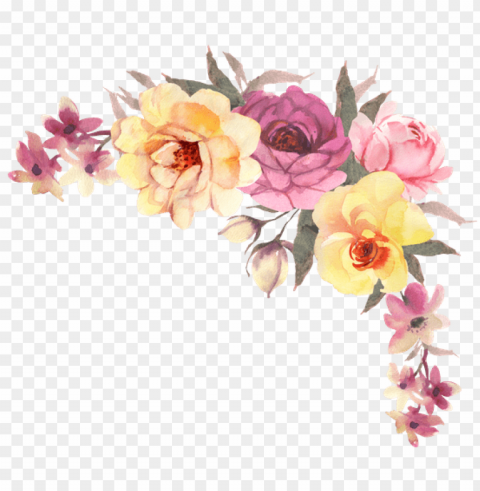  Watercolor Flowers Transparent Background PNG Isolated Art