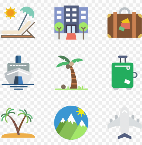 travel 50 icons - travel package icons PNG with Clear Isolation on Transparent Background