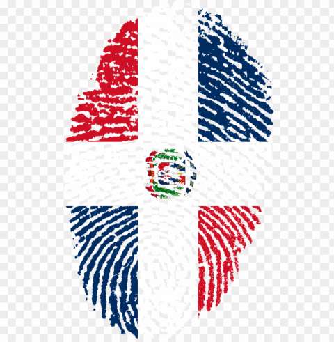 travel dominican republic flag fingerprint countr - dominican republic flag art Isolated Graphic Element in HighResolution PNG