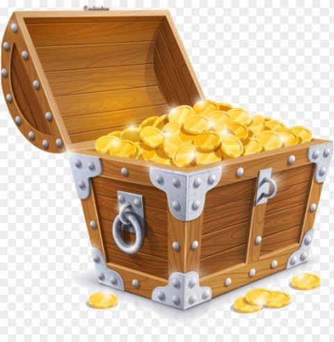 treasure chest image - gold coins in box PNG files with transparent canvas extensive assortment