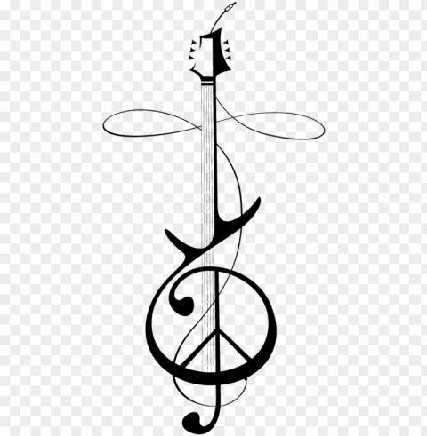 treble clef peace sign tattoo - treble clef tattoo guitar Transparent PNG pictures complete compilation