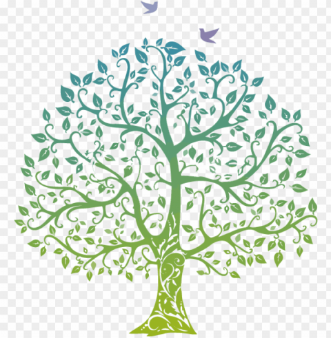tree-vector - tree with branches and leaves PNG Image Isolated on Clear Backdrop