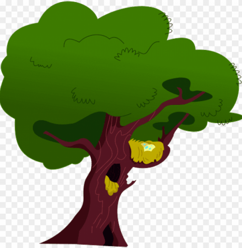 tree with a nest Transparent Background Isolated PNG Design