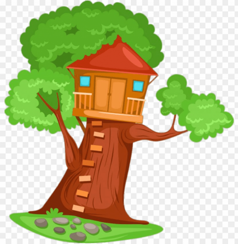 treehouse with red roof Alpha channel PNGs