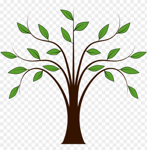 trees family tree clipart free images - cartoon tree with leaves Isolated Artwork in HighResolution PNG