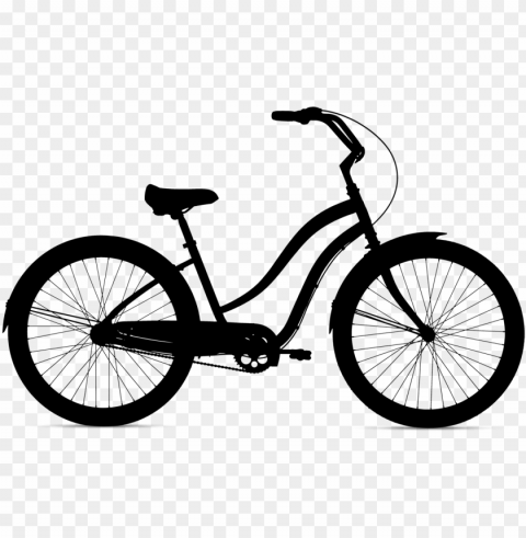 trek matte black beach cruiser Isolated Character on Transparent Background PNG
