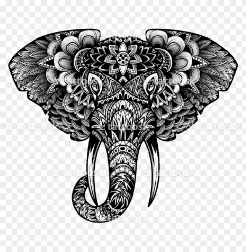 tribal elephant head tattoo sample Clear PNG pictures bundle