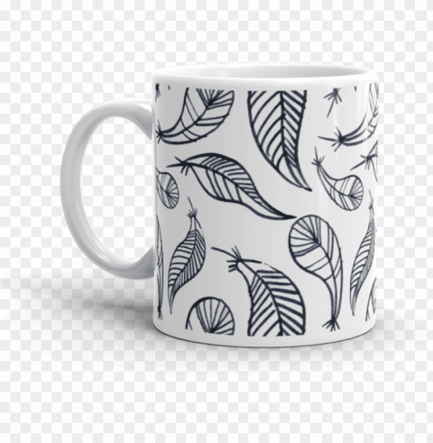 tribal feathers positive mugs - simple drawing of blue boho feathers backpack PNG with alpha channel