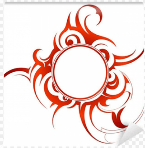 tribal shape on white with empty circle inside - circulo tribal Transparent PNG Isolated Artwork