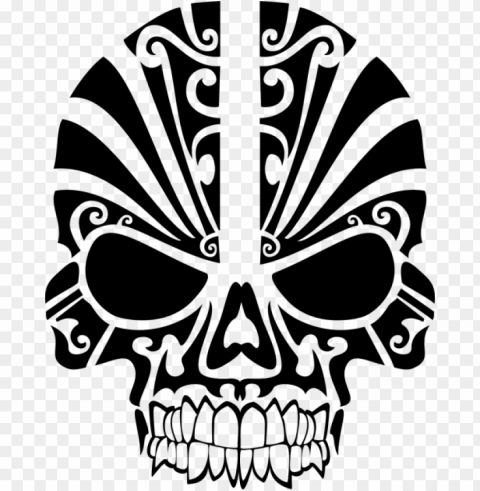 Tribal Skull Silhouette PNG Image With Clear Isolation