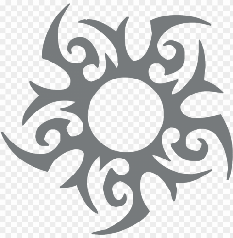 tribal sun - tattoo of a sunshine PNG Image with Transparent Isolated Graphic