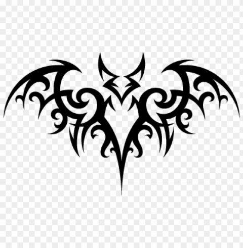 tribal tattoo bat PNG with Transparency and Isolation