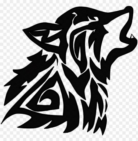 tribal wolf Isolated Design Element in HighQuality PNG