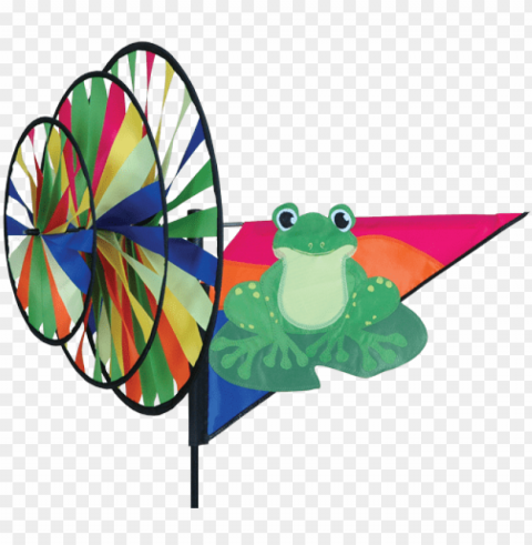 triple wheel green frog spinner - premier green frog triple garden spinner Isolated PNG on Transparent Background