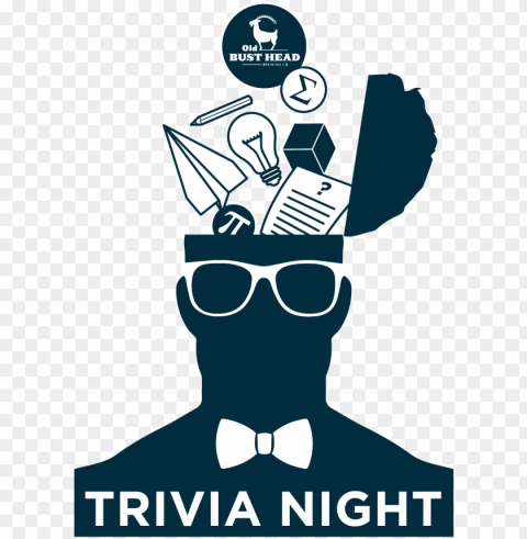trivia night starts tonight at 6pm top three finishers - trivia head Isolated Element with Transparent PNG Background