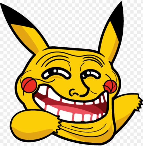 trollachu a pikachu troll face by proutcorp - pikachu troll PNG graphics with clear alpha channel selection