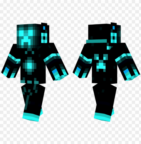 tron creeper - creeper skin de minecraft Isolated Object on Transparent Background in PNG