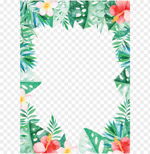 tropical border tropical leaves leaves border - tropical border Isolated Character on Transparent PNG