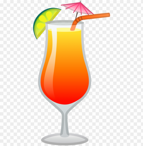 tropical drink icon - drink emoji transparent background Isolated Graphic Element in HighResolution PNG