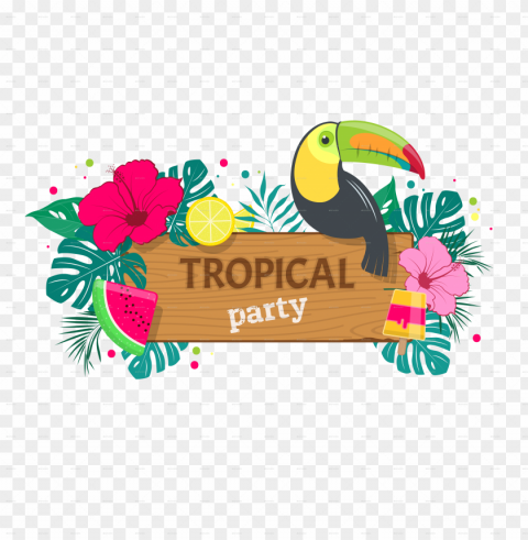 tropical party picture library library - tropical party Transparent Background Isolated PNG Art