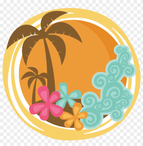 tropical sunset svg cutting files for scrapbooking - clip Clean Background PNG Isolated Art